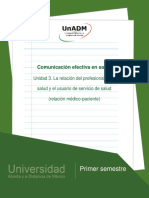 Nces - U3 La Relación Del Profesional de La Salud y El Usuario de Servicio de Salud. La Relación Médico-Paciente