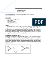 Experiment No.7 Kirchhoff's Laws Aim of Experiment Apparatus