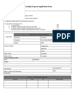 Internship Program Application Form: Instructions To Applicants