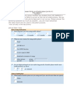 Questionnaire For The Use of Mobile Phone