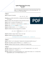 Applied Digital Signal Processing: Errata Sheet