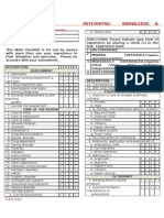 Psychiatric Nursing Knowledge and Skills Checklist