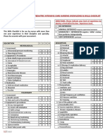 Pediatric Intensive Care Nursing Knowledge & Skills Checklist