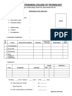 Sri Venkateswaraa College of Technology: Proforma of The Applicant