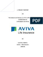 Study of Recruitment & Selection Process in Aviva Life Insurance by Saumya Mehta