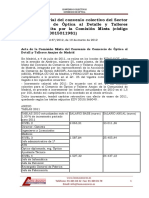 Salario Audioprotesista MAdrid - Comercio de Optica - Revision Salarial 2011 - BOCM 19-03-2012