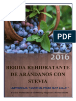 2 Da Presentación Bebida Rehidratante de Arandanos y Stevia.