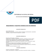 Maquinaria y Equipos Hidraulicos en Mineria