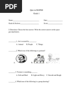 Quiz in MAPEH 1,2, and 3