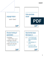 Language Analysis Finite Subordinate Clauses