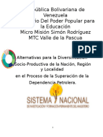 Alternativas para La Diversificacion Socio Productiva