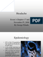 Headache: Rosen's Chapters 17 and 105 November 9, 2006 by George Filiadis