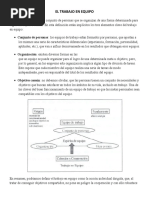 El Trabajo en Equipo y Liderazgo