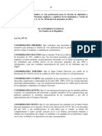 Ley No. 157-13 Que Establece El Voto Preferencial para La Eleccion de Diputados y Diputadas Al Congreso Nacional