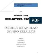 Biblioteca Escolar Informe de Avance