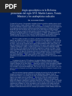 Zorzín-Escatología Apocalíptica en La Reforma Protestante Del Siglo XVI-Martín Lutero, Thomas Müntzer y Los Anabaptistas Radicales