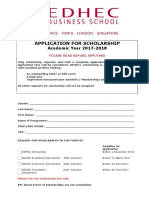 EDHEC Scholarship Application Form - 2017 - 2018