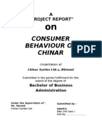 Consumer Behaviour of Chinar