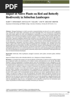 Impact of Native Plants On Bird and Butterfly Biodiversity in Suburban Landscapes