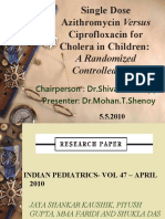 Single Dose Azithromycin Versus Ciprofloxacin For Cholera in Children