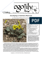 Nov-Dec 2009 Sego Lily Newsletter, Utah Native Plant Society