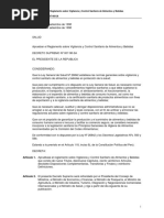 D S #007 98 SA Norma de Vigilancia Sanitaria y Control Sanitario de Alimentos PDF