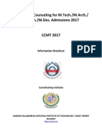 Centralized Counseling For M.Tech./M.Arch./ M. Plan./M.Des. Admissions 2017