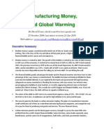 Manufacturing Money, and Global Warming: Executive Summary