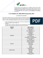 CAT Syllabus For MBA/IIM Preparation 2017: Topics Sub-Topics