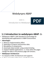 Unit 1: Introduction To Webdynpro ABAP