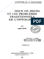 Andre Doz La Logique de Hegel Et Les Problemes Traditionnels de L'ontologie