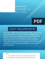 Utility Requirements, Project Scheduling, & Total Project Costs