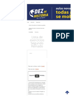 Lista de Exercícios Segundo Reinado - 10 de História