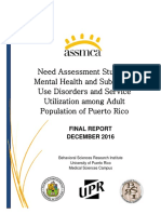 Need Assessment Study of Mental Health and Substance of Puerto Rico 2016