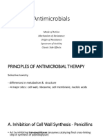 Antimicrobials: Mode of Action Mechanism of Resistance Origin of Resistance Spectrum of Activity Classic Side Effects