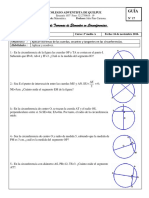 Guía de Circunferencias N° 17 (Teoremas de Las Cuerdas, Secantes y Tangentes)