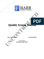 Quality System Manual: Uncontrolled Uncontrolled