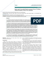 Needle Stick and Sharp Injuries and Associated Factors Among Nurses Workingin Jimma University Specialized Hospital South West Ethiopia 2167 1168 1000291