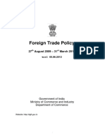 Foreign Trade Policy: 27 August 2009 - 31 March 2014