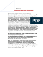 A. Electrolysis of Acidified Water (Dilute Sulphuric Acid) : Notes Myp 5 Chemistry