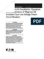 Instructions For Installation, Operation and Maintenance of Magnum SB Insulated Case Low Voltage Power Circuit Breakers