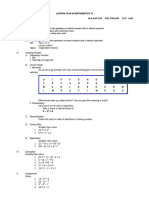 Lesson Plan in Mathematics Vi (1st)