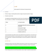 Lot Size Planning in IBP