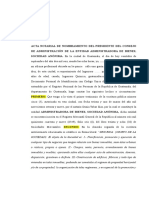 Acta Notarial de Nombramiento Del Presidente Del Consejo de Administracion