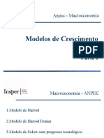 Modelos de Crescimento - Parte I - Harrod, Harrod Domar e Solow Sem Progresso