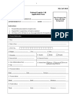 NLCAF-2015 National Logistic Cell Application Form: Place Passport Size Photo With Blue Background