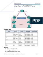 Lab 7.2.2.5 - Configuring A Point-to-Point GRE VPN Tunnel: Topology