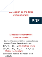 Estimación de Modelos Uniecuacionales