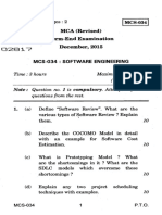 MCA (Revised) Term-End Examination December, 2015: Time: 3 Hours Maximum Marks: 100 (Weightage 75%)