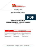 Procedimiento de Capacitacion 2013